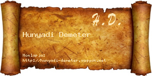 Hunyadi Demeter névjegykártya